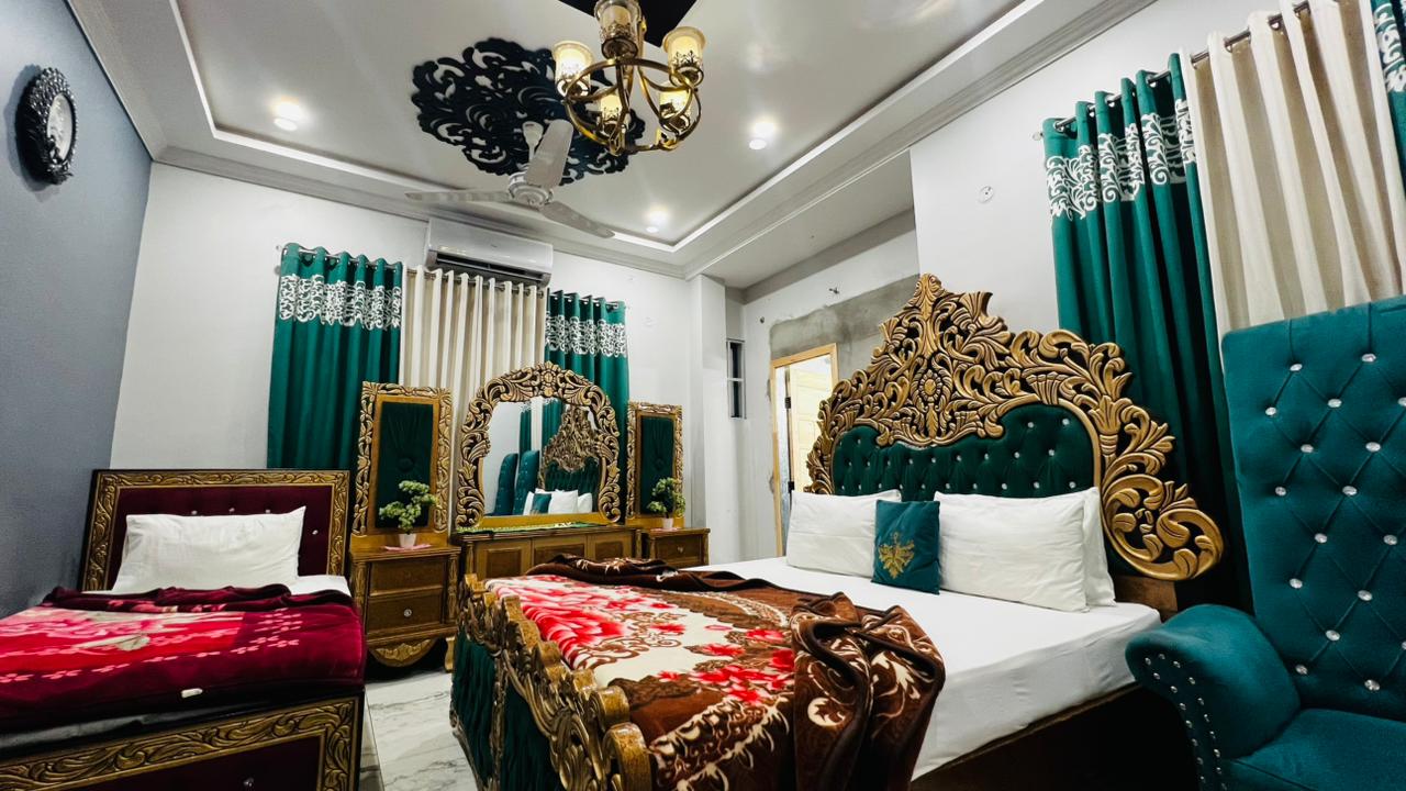 Family Room 6 Persons | 3 Single & 1 Master Bed | Luxury International Guest House G-9/4 | PKR 14,900