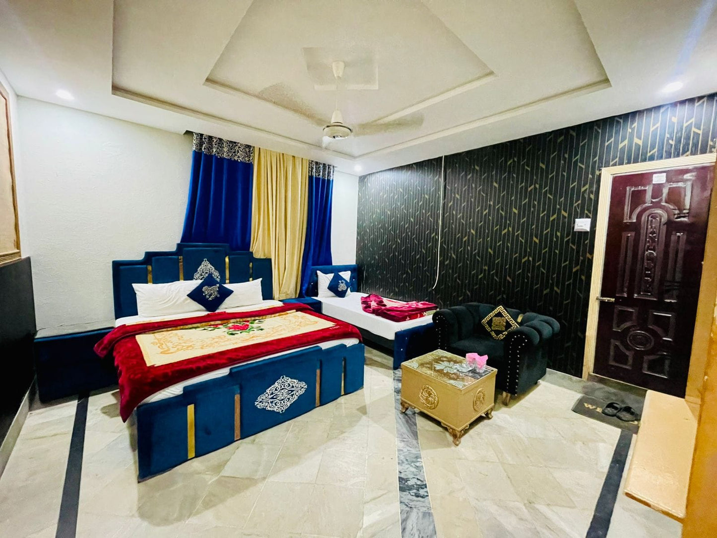 F2 – Master Bed + Single Bed | Galaxy Lodge  Price: PKR 78000 / night Capacity: 3 Guests
