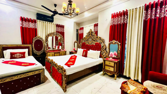 Family Suite Room 131-132 | G-9 Islamabad | 2 Master Beds + 1 Single Bed | Rs. 13,900 / Night | Sky BnB