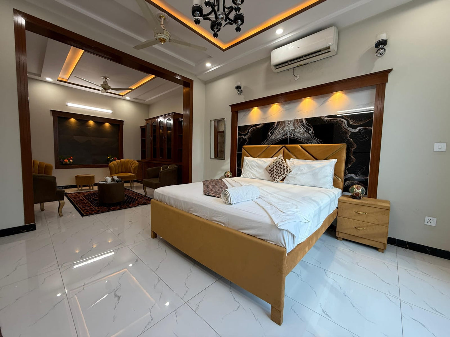 Family Room | Master Bed + Single Bed | 3–5 Guests | G-13 Islamabad | Daily Stay from Rs. 8,900 | SkyBnB