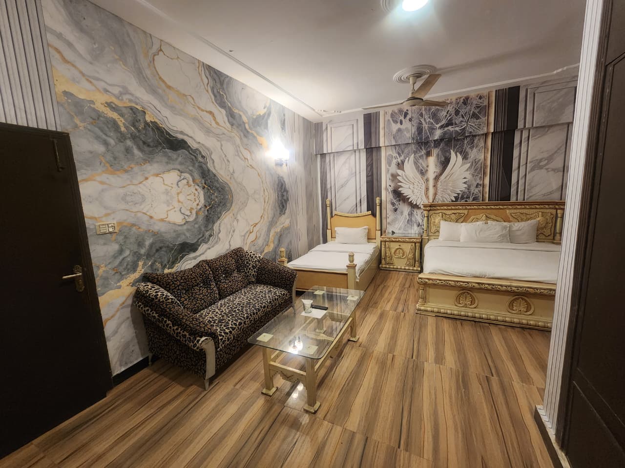 SkyBnB F-7/4 Islamabad | Family Room | 1 Master Bed + 1 Single Bed | 3 Guests